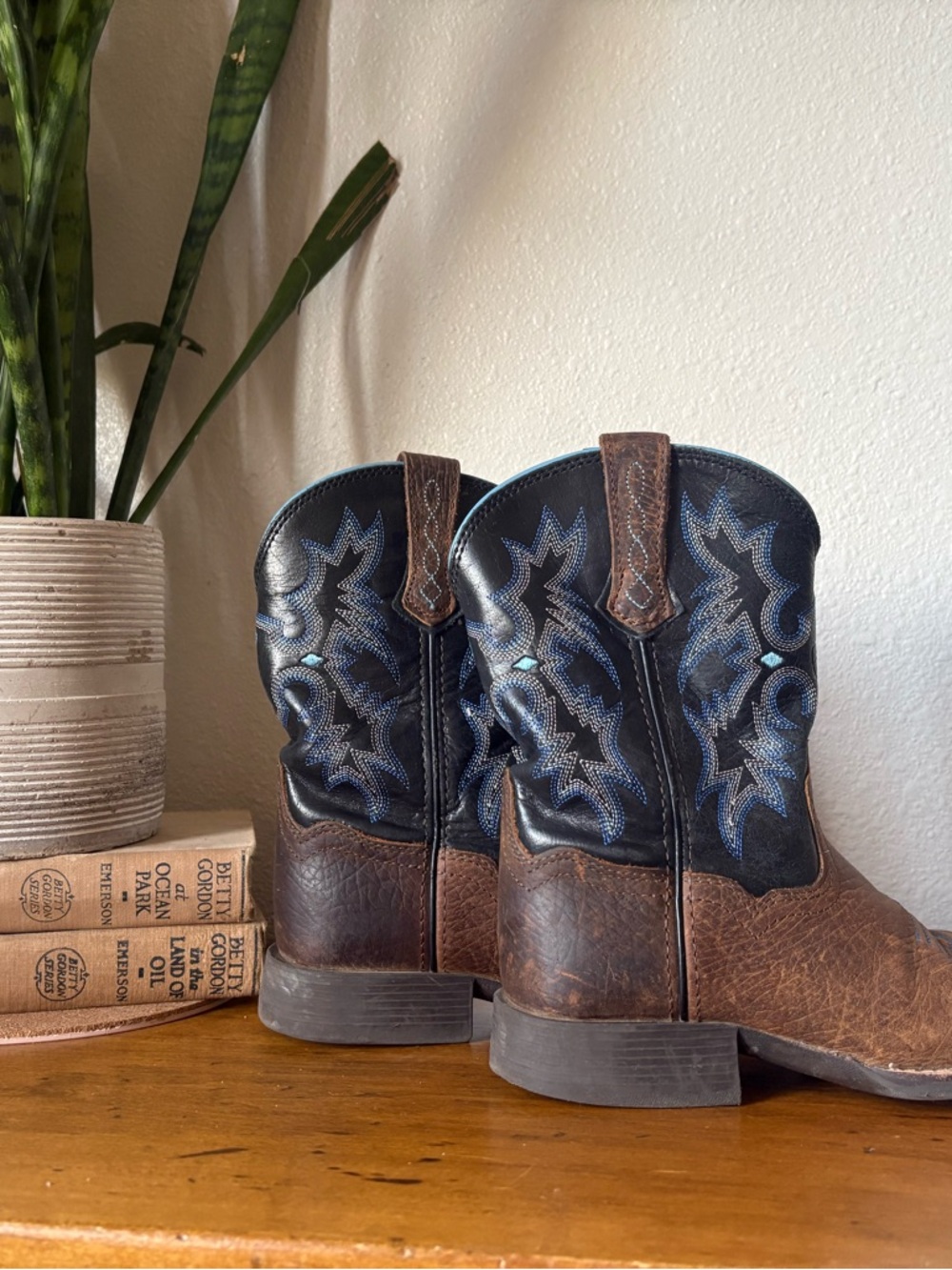 Ariat Square Toe Tombstone Cowboy Boots